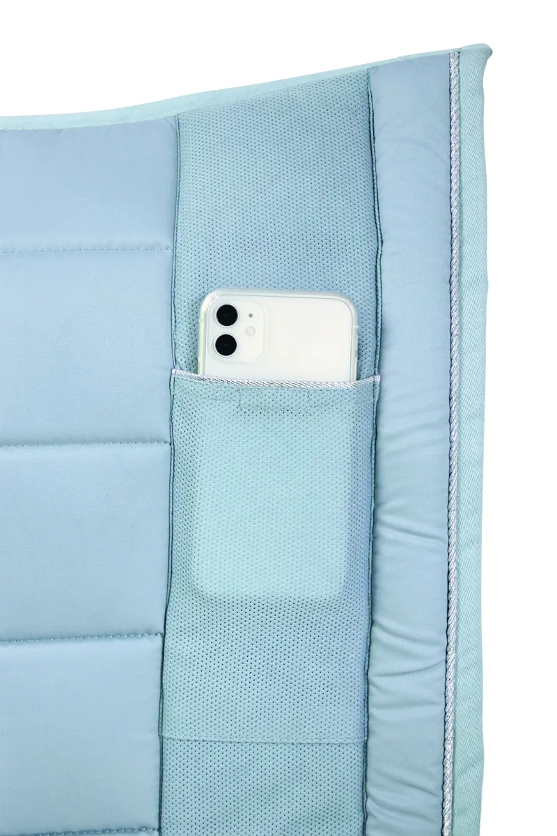 Hy Equestrian Synergy Saddle Pad in Aqua and Silver-2